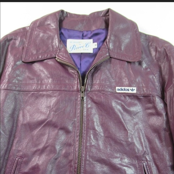 • VINTAGE • 70s • ADIDAS • RARE • Pierre • LEATHER bomber jacket - Picture 3 of 8